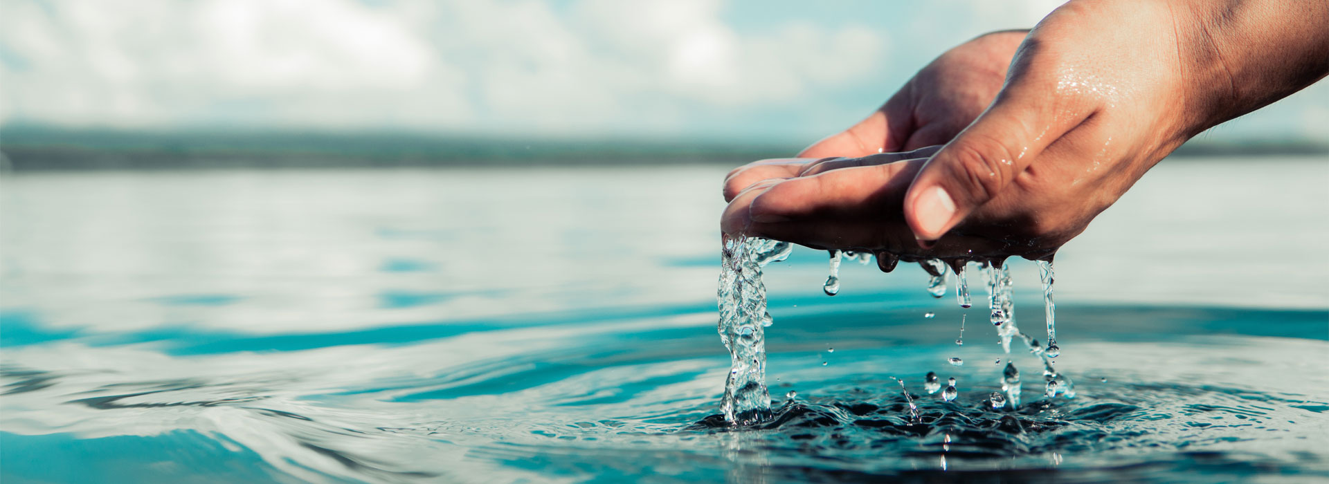 Imagen de manos recogiendo agua